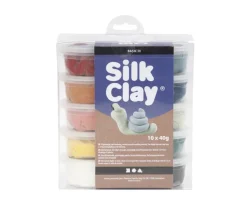 Silk clay 10 ass støvede farver 40 g