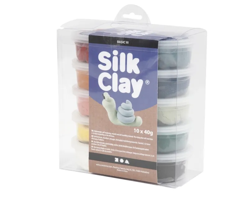 Silk clay 10 ass støvede farver 40 g