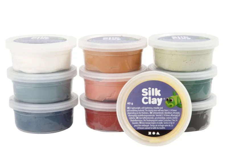 Silk clay 10 ass støvede farver 40 g