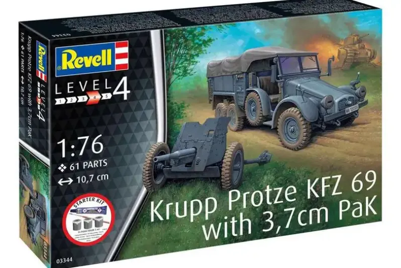 Starter kit Krupp Protze KFZ 69 w/3,7cm pak 1:76