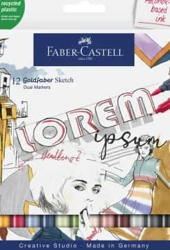 Tusser dobbelt Sketch Goldfaber 12 ass
