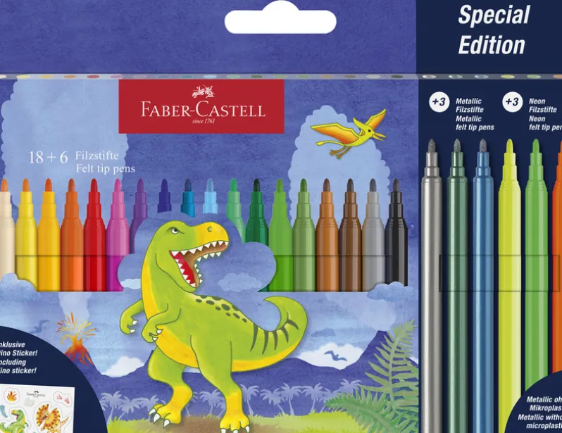 Tusser Faber-Castell Dinosaur 18+3 Metalli