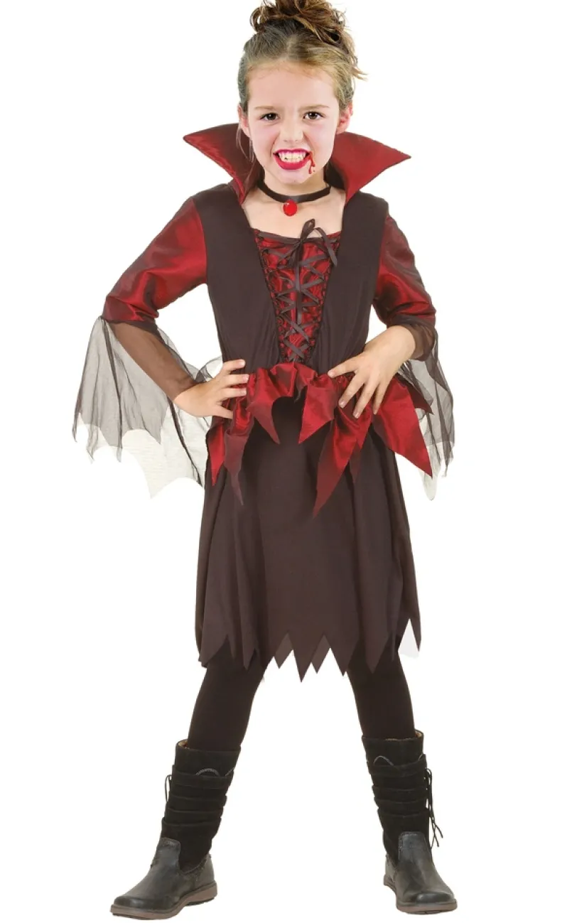 Vampyr-dronning kostume str. 4-6 år