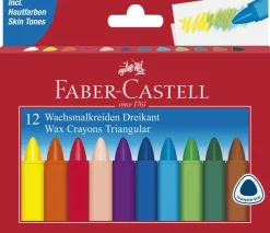 Vokskridt Faber-Castell trekantet 12 stk